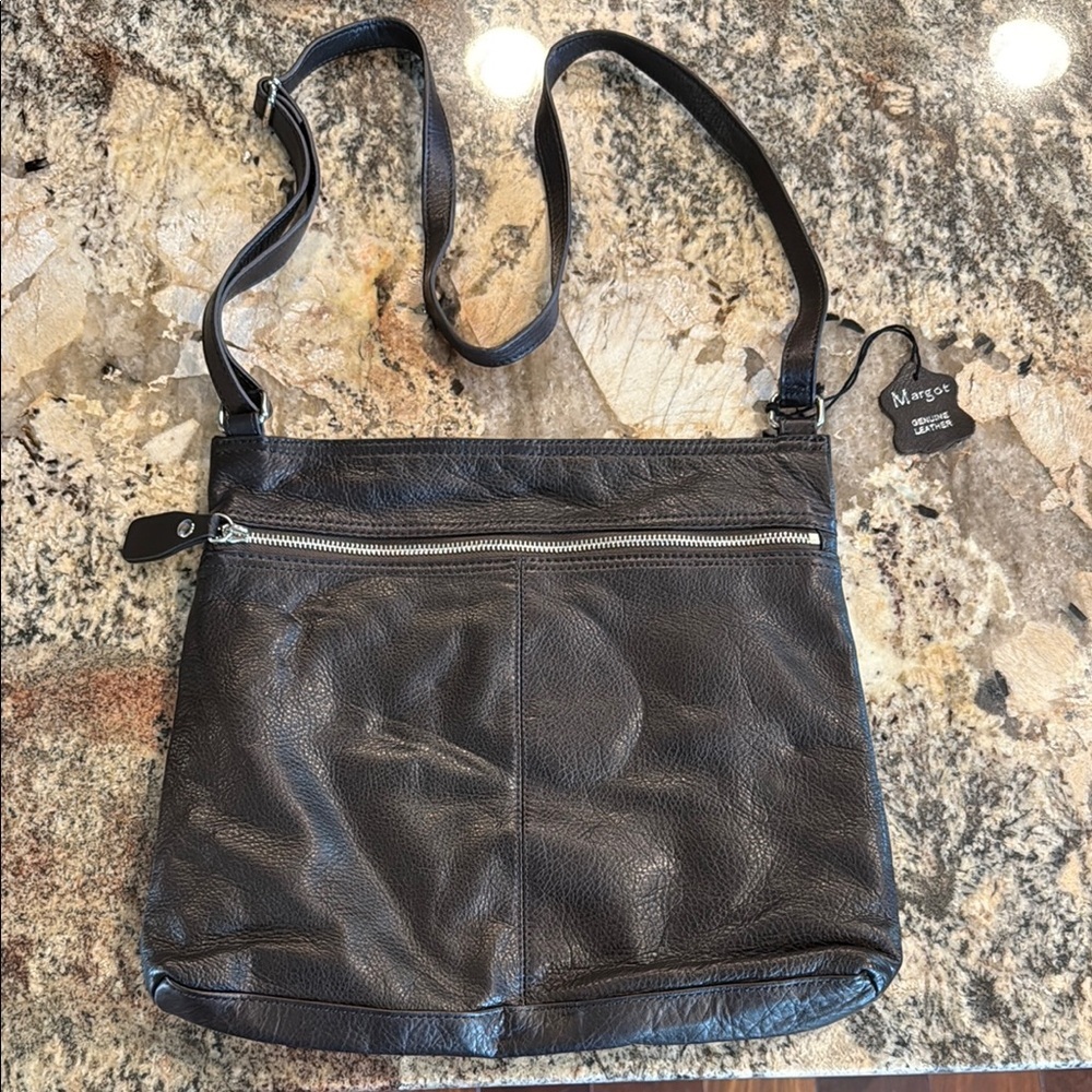 Margot Black Messenger Bag with Adjustable Straps
